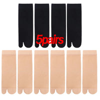 Two Toed Crystal Silk Socks Clear White Black Breathable Cool Stockings Unisex Japanese Men Women Summer Ultra-Thin Tabi Socks Quick Pick Grocers