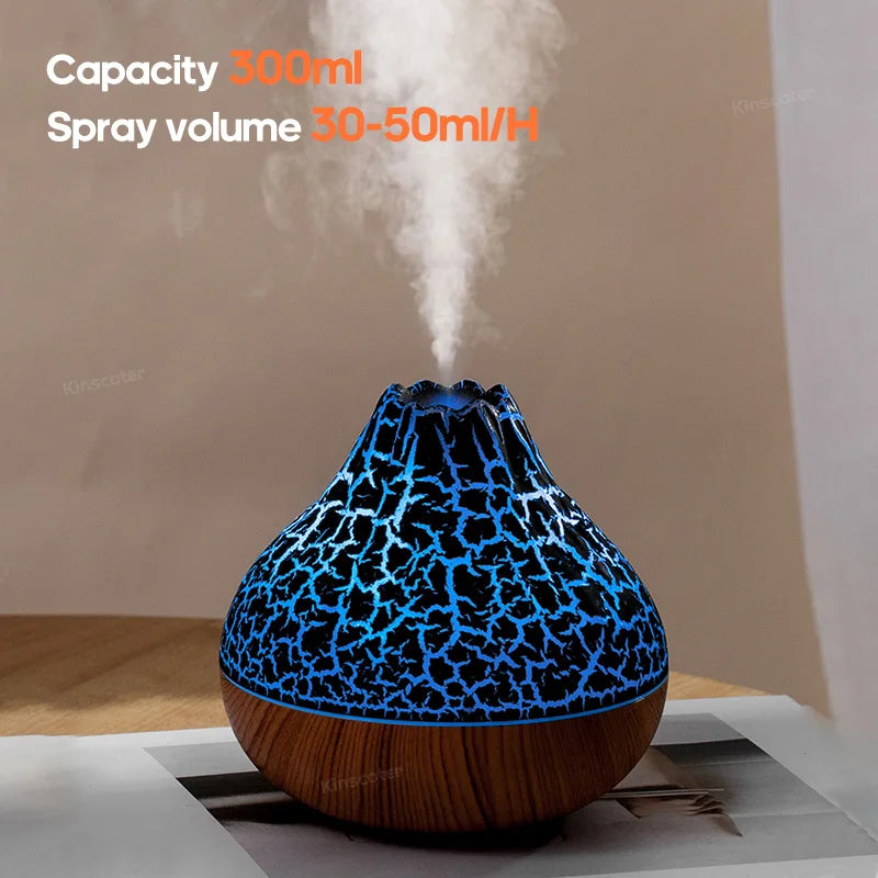 Volcano Air Humidifier 300ml Desktop USB Water Mist Diffuser Purifier Air Freshener Nebulizer with Colorful Ambient Night Light Quick Pick Grocers