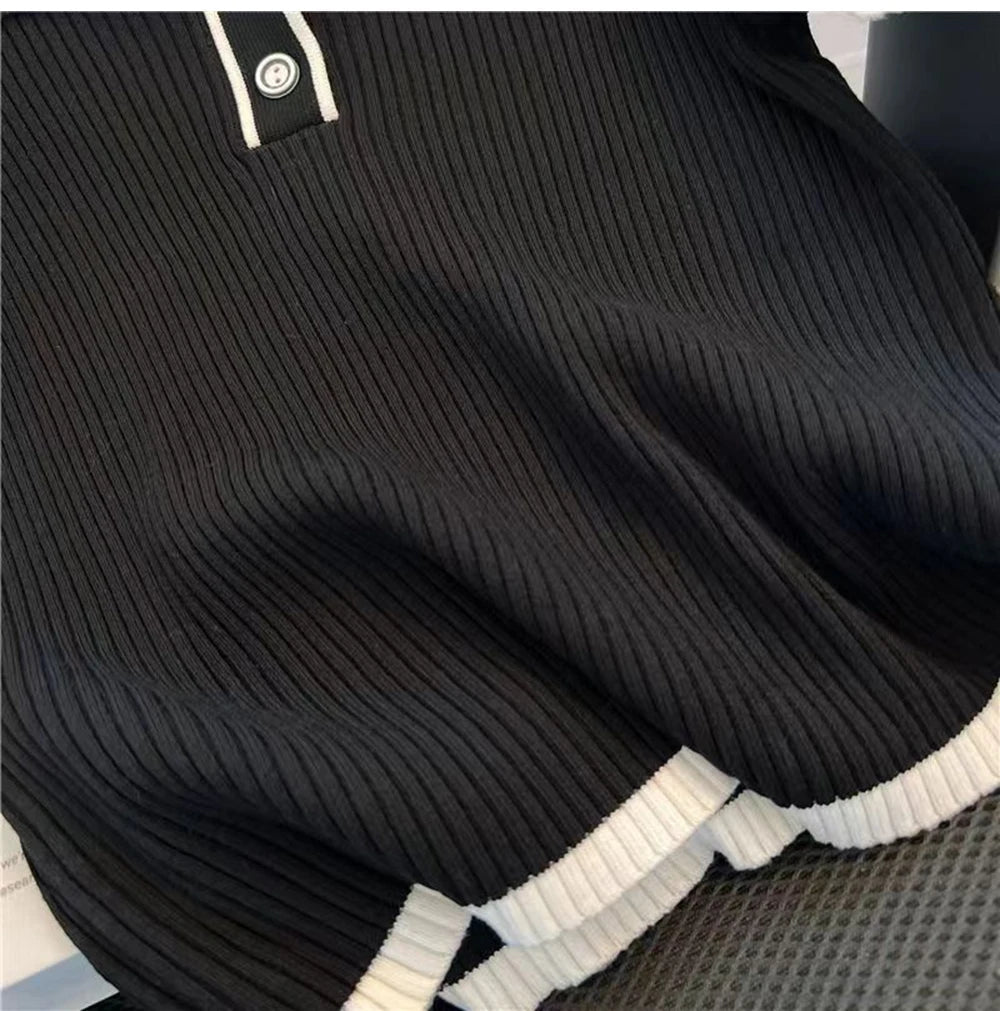 Ice silk knitted short sleeved T-shirt for women's summer 2024 new fashionable and stylish polo shirt top Quick Pick Grocers
