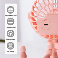 Baby Stroller Fan with Flexible Tripod Portable Handheld Fan USB Charging Mini Desk Cooling Fan 500mAh for Baby Stroller Student Quick Pick Grocers