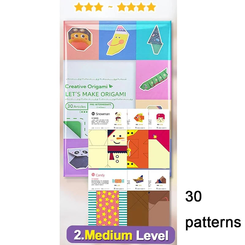 Origami Kit 30/96 Sheets Origami Paper Craft Guiding Book DIY Art Craft Projects Supplies for Beginners Children Kids Boys Girls Quick Pick Grocers