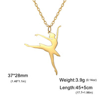 Rhythmic Gymnastics Necklace Women Trend 2025 Gymnast Stainless Steel Jewelry BFF Dancer Girl Sport Accessories Mother Day Gift Quick Pick Grocers