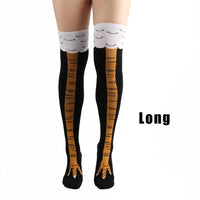 Men Funny 3D Chicken Socks Print Cartoon Cosplay High flexibility Thigh High Sock Cotton Fashion Thin Toe Feet Quick Pick Grocers