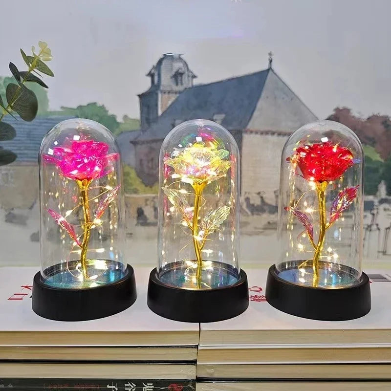 Rose Light Beautiful Realistic Looking Night Light Rose Eternal Flower Party Supplies LED Simulation Rose Flower Valentine's Day Quick Pick Grocers