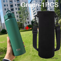 TYESO 600/750ML Thermos Bottle With Straw Stainless Steel Car Thermal Cup Sports Water Bottles Keeps Cold and Heat Thermal Mug Quick Pick Grocers
