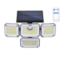 1 PACK Outdoor Motion Sensor Lamp, 4-Head Solar Power Light, 122 LED Solar Light, Flood Lights ,3000 Lumens,270° Lighting  Range Econic Blanks