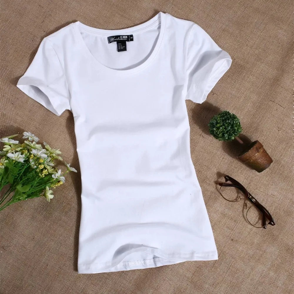 MRMT 2026 Women's T Shirt Casual Women Short Sleeved Slim Solid Color Simple Pure Tees Womens T-Shirt For Female Women T shirts Quick Pick Grocers