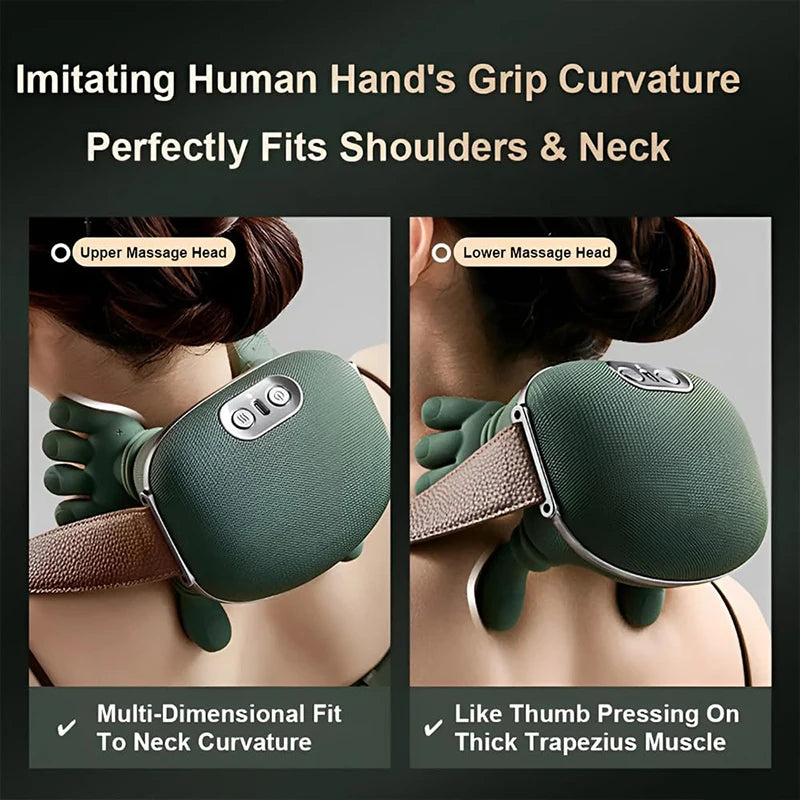 2025 Bionic Neck Shoulder Massager N7 Kneading Massager Shawl 3-Level Modes Neck Cervical Waist Leg Body Muscles Massage Pillow Purest Peak
