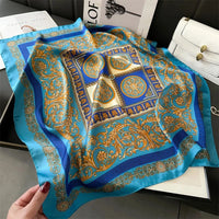 New Four Seasons Fashion Print Silk Square Scarf 70x70cm Fashionable Four Seasons Headband Luxury Sunscreen Shawl Bandannas Econic Blanks