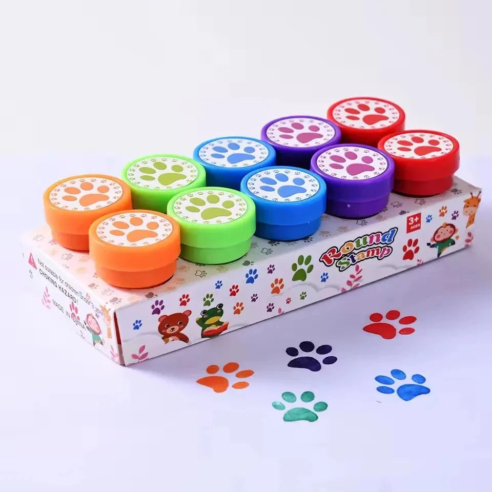 10pcs Assorted Stamps for Kids Self-ink Stamps Children Toy Stamps Smiley Face Seal Scrapbooking DIY Painting Photo Album Decor Econic Blanks