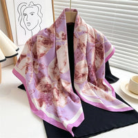 90*90Cm Square Scarf Twill Silk Feeling Women Head Shawls and Wraps Luxury Hair Tree Print Neck Scarves Hijab Bandana Pashmina Econic Blanks