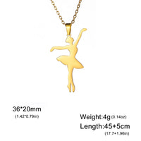 Rhythmic Gymnastics Necklace Women Trend 2025 Gymnast Stainless Steel Jewelry BFF Dancer Girl Sport Accessories Mother Day Gift Quick Pick Grocers