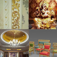 100 Sheets DIY Nail Gold Leaf Sheets Painting Gold Leaf Paper Art Craft Paper Birthday Party Wedding Cake Dessert Decorations Econic Blanks