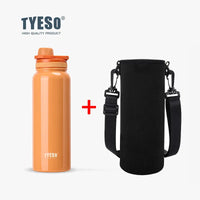 TYESO Stainless Steel Thermal Water Bottle Portable Tumbler Sport Vacuum Flask Keeps Cold and Heat Thermal Mug Car Insulated Cup Quick Pick Grocers