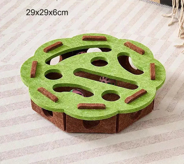 Pet Cat Puzzle Maze Holes Toys Felt Box With Bell Ball Kitten Playing Toys Interactive Funny Combination Set Cat Supplies Econic Blanks