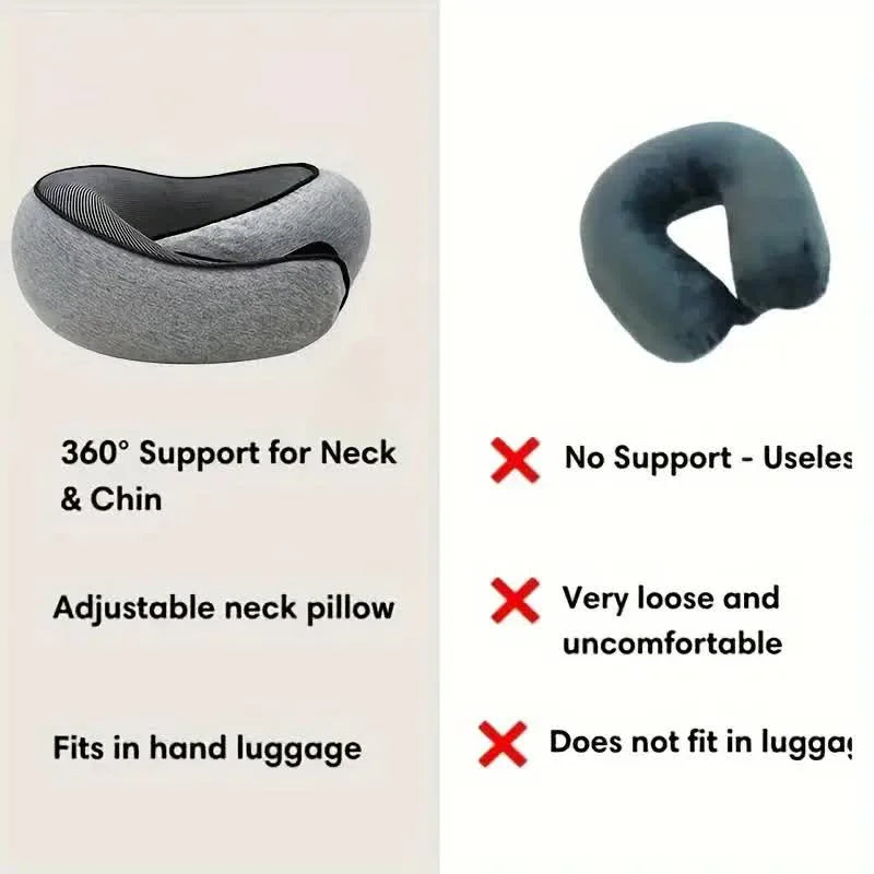 Travel Neck Pillow Memory Foam U-shaped Pillow Snail Style Travel Neck Support Portable Adjustable Soft Noon Break Sleep Pillows Quick Pick Grocers