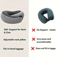 Travel Neck Pillow Memory Foam U-shaped Pillow Snail Style Travel Neck Support Portable Adjustable Soft Noon Break Sleep Pillows Quick Pick Grocers