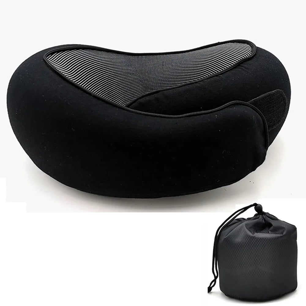 Travel Neck Pillow Memory Foam U-shaped Pillow Snail Style Travel Neck Support Portable Adjustable Soft Noon Break Sleep Pillows Quick Pick Grocers