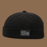 Autumn and winter corduroy brimless casual hat, personalized yuppie hat, men's and women's striped velvet melon skin hat Quick Pick Grocers
