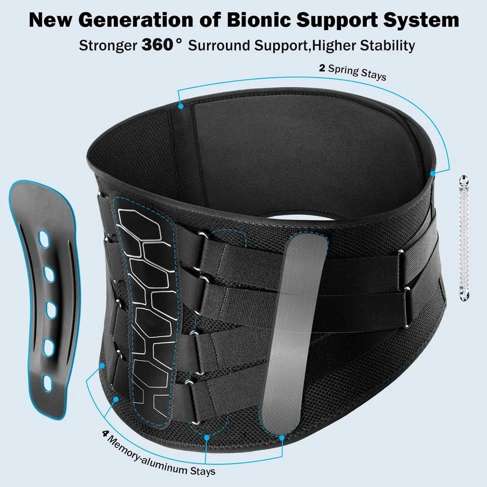 Back Brace for Lower Back Pain, Sciatica, Herniated Disc, Scoliosis, Back Support Belt with Soft Pad, Lightweight Lumbar Support Econic Blanks