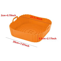 1PC Reusable Airfryer Pan Liner Accessories Silicone Air Fryers Oven Baking Tray Pizza Fried Chicken Airfryer Silicone Basket Econic Blanks