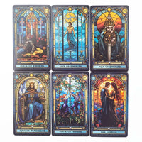 Stained Glass Tarot A 78-Card Deck Leisure Entertainment Game Card Family Gathering Divination Board Playing Games 10.3*6Cm Econic Blanks