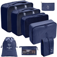 7/8/9/10 Pcs Set Travel Organizer Storage Bags Suitcase Packing Cubes Set Cases Portable Luggage Clothes Shoe Tidy Pouch Folding Econic Blanks