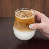 Glasses Cup Transparent Water Bottle Tumbler Whiskey Glass Drinkware Coffee Milk Juice Mug Cup Kitchen Accessory Stripe Cups 텀블러 Quick Pick Grocers