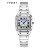 Square Women Watches Ladies Quartz Watch Female Wristwatch Stainless Steel Bamboo Strap Casual Lady Clock Watch Relogio Feminino Quick Pick Grocers