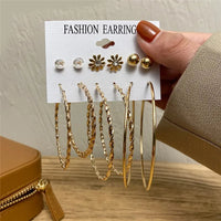 Modyle Gold Color Dangle Earrings Set Butterfly Acrylic Hollow Drop Earrings for Women Heart Hoop Earring Fashion Jewelry Gifts Econic Blanks