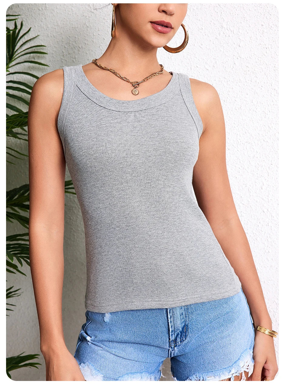 3-piece Ladies Solid Color Vest Fashion Joker Young Woman Threaded Camisole Quick Pick Grocers