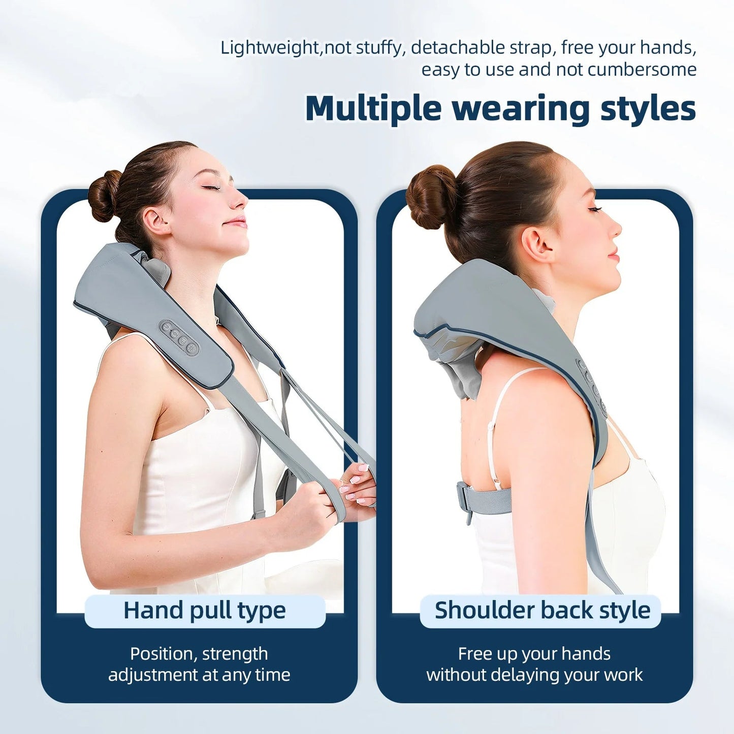 Foreverlily 26W Neck And Shoulder Massager Wireless Shoulder And Back Kneading Massage Shawl Trapezius Neck Cervical masajeador Purest Peak