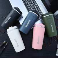 380/510ml Stainless Steel Coffee Cup Travel Thermal Mug Leak-Proof Thermos Bottle Tea Coffee Mug Office Business Style Thermos Quick Pick Grocers