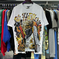 Praying Angel Shinning Diamond Cotton Short Sleeve Tshirts for Men and Women Crew Neck Loose Summer T-shirt Oversized Tees Quick Pick Grocers