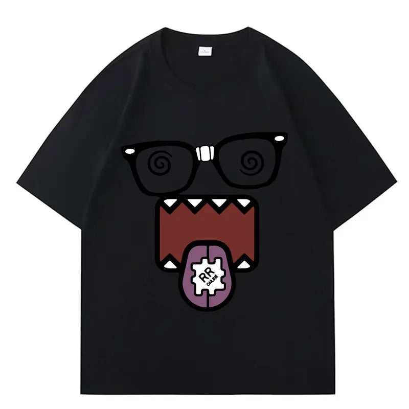 Domo Kun Funny Meme T Shirts Men's Women Clothes Classic Cotton Casual Tee Shirts Short Sleeve Summer T-shirt Tops Streetwear Quick Pick Grocers