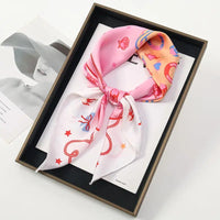 60Colors Luxury Scarf Women 70*70Cm Silk Feel Square Hair Wrapping Foulard Satin Shawl Big Size Head Bandana Hijab Handkerchief Quick Pick Grocers