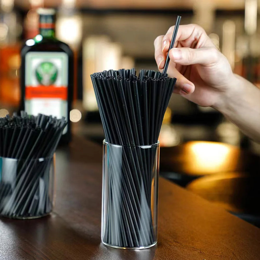 50-6000PCS Black Straws Flexible Drinking Straws Cocktail Straws plastique Drink Tube Straw for Wedding Tea bar Party Wholesale Quick Pick Grocers