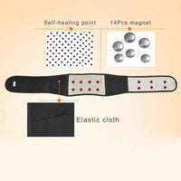 Tcare M - 4XL Adjustable Tourmaline Self Heating Magnetic Therapy Back Waist Support Belt Lumbar Brace Massage Band Health Care Purest Peak