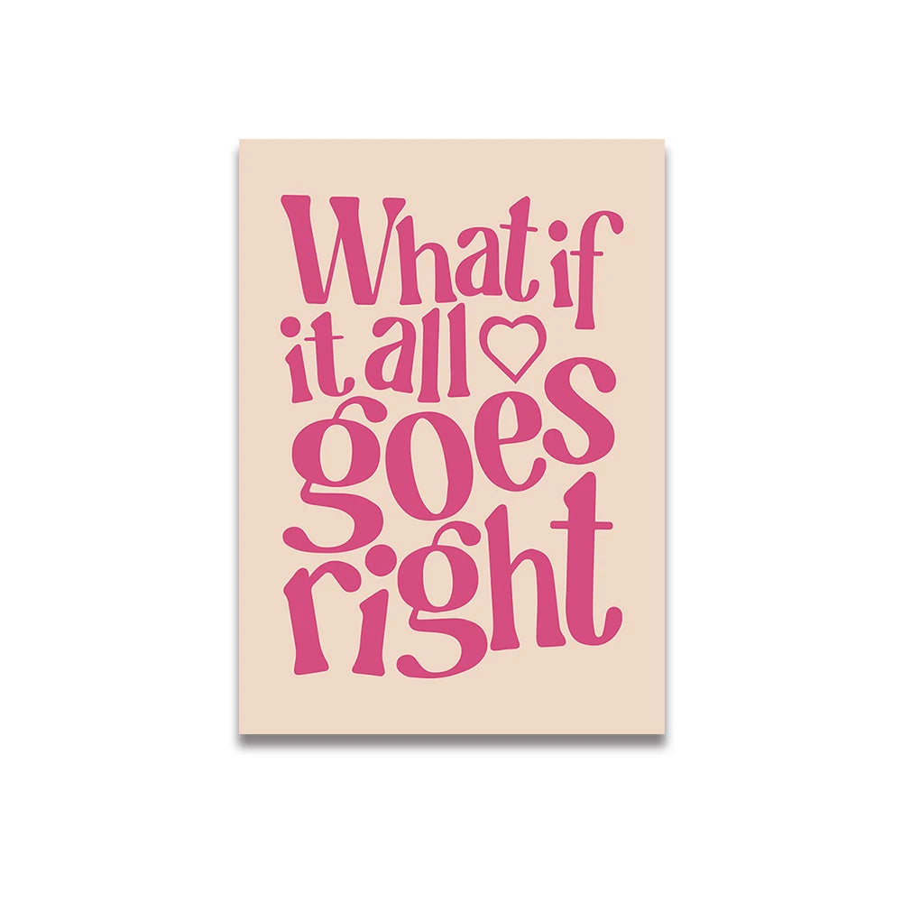 Simplicity Vintage Pink Cartoon Print Canvas Posters Wall Art Poster Home Decor Canvas Print Painting  Living Room Bedroom Decor Quick Pick Grocers