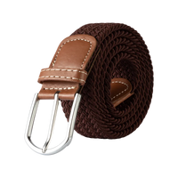 107/120/130CM Fashion Female Elastic Casual Stretch Woven Belt Unisex Canvas Elastic Belts for Women Jeans Pin Buckle Men Belt Quick Pick Grocers