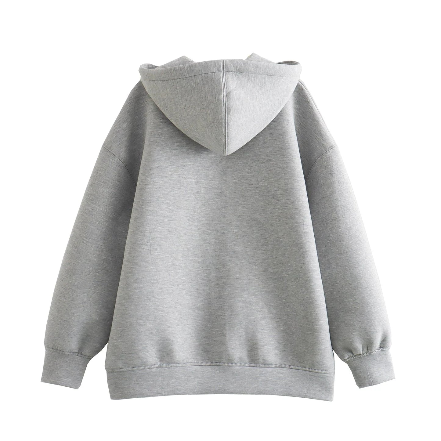 2024 Spring and Autumn New Casual Street Loose Oversize Hooded Zipper Hoodie Space Cotton Jacket Coat Lazy Women's Cardigan Econic Blanks