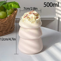 Transparant Drinking Glass Cup Creative Wave Shape Iced Coffee Tumbler Cup Juice Milk Tea Mug Drinkware Water Glasses Ripple Mug Quick Pick Grocers