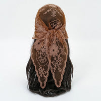 Elegant Lace Scarf Hollow Out Embroidery Foulard Bandana Solid Color Triangular Scarf Thin Vintage HandkerChiefs for Hair Woman Quick Pick Grocers