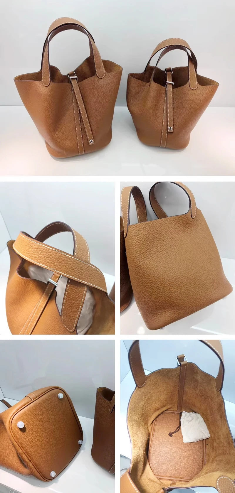 MENDY Women Bags Handbags Bucket Bag Real Leathe Fashion Tote Bag Genuine Leather Luxury Desginer Big Size Large Lady Hand Bags Quick Pick Grocers