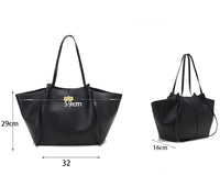 Fashion Large Capacity Trapeze Women Shoulder Bags Designer Metal Lock Handbags High-Quality Pu Leather Big Tote Commute Bag Quick Pick Grocers