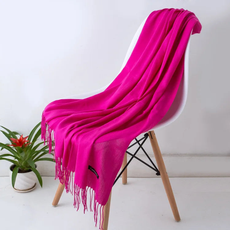 Fashion Solid Scarf Women Cashmere Soft Winter Warm Scarves Hijab Female Long Headband Shawl Wraps Bandana Foulard 2022 Echarpe Quick Pick Grocers