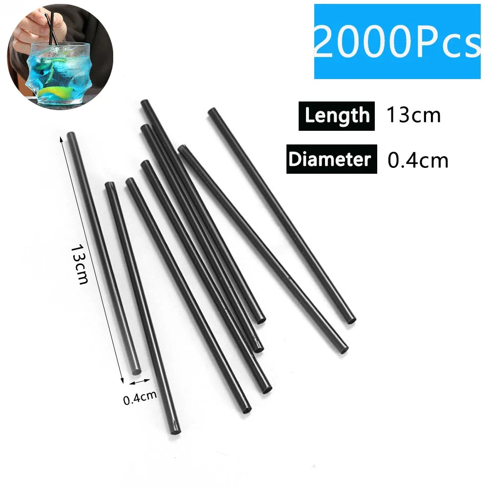 50-6000PCS Black Straws Flexible Drinking Straws Cocktail Straws plastique Drink Tube Straw for Wedding Tea bar Party Wholesale Quick Pick Grocers