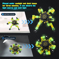 4Pcs Fidget Spinners Glow in The Dark Fingertip Gyro DIY Deformable Robot Funny Sensory Toys Decompression Spinner Party Favors Econic Blanks