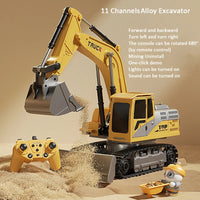Alloy Remote Control Excavator Toy Car with Lights Sound Effect Electric Excavator Automobile Engineering Vehicle Children Gifts Econic Blanks