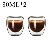 2-18PCS Double Wall High Borosilicate Glass Mug Heat Resistant Tea Milk Juice Coffee Water Cup Bar Drinkware Gift Creativity Set Quick Pick Grocers